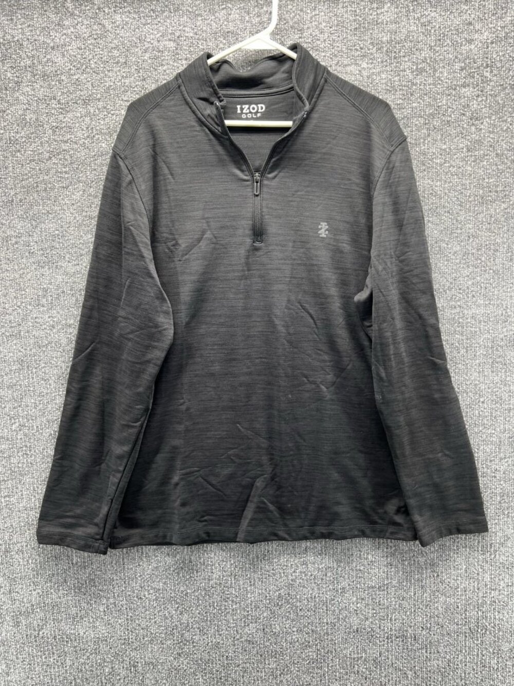 IZOD Golf Pullover Mens XL Black 1/4 Zip Long Sleeve Golf Performance Top